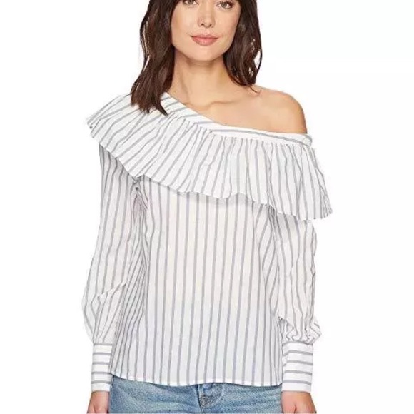 Paige Top One shoulder NWT Halsey Blue - Picture 1 of 7